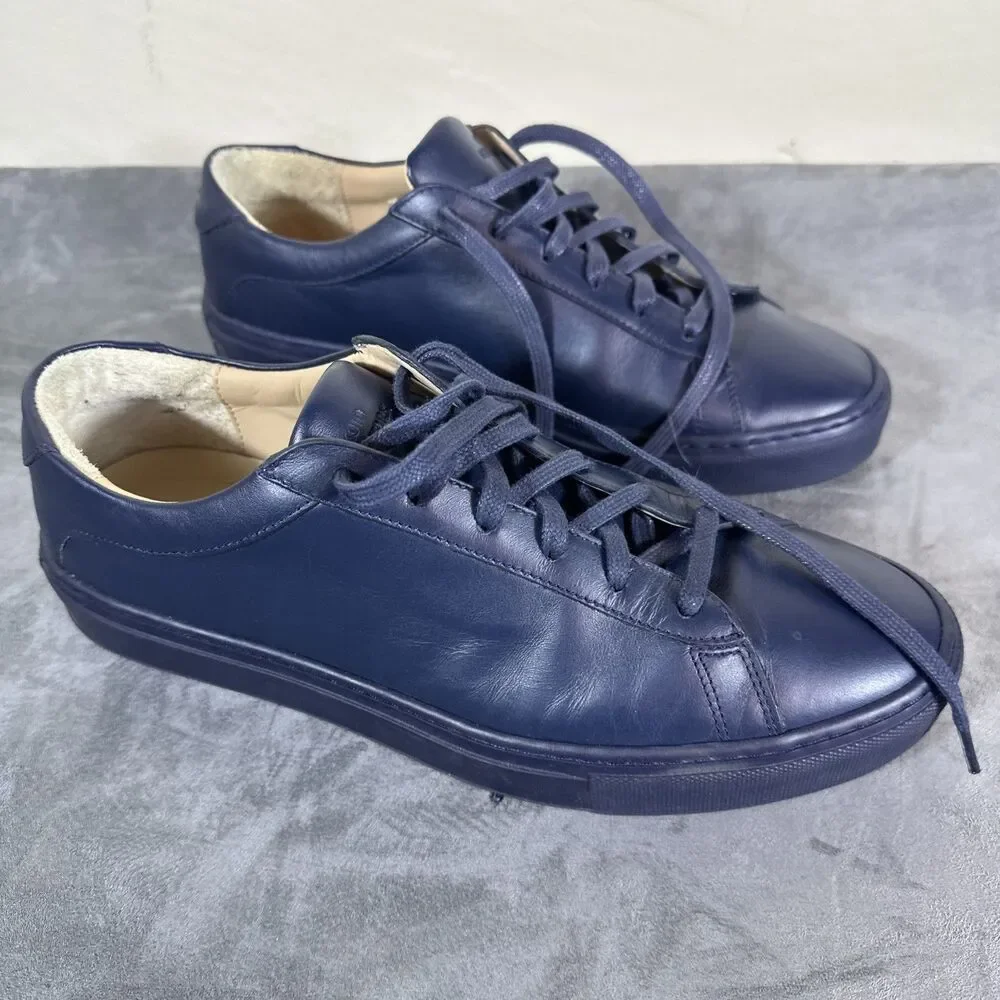 Koio Capri Leather Sneaker Space 10 M Men’s Navy Shoes Lace Up Modern Italy
